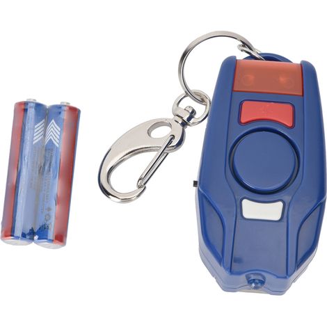 Ortviai Alarme Personnelle d'Urgence 125-128 dB avec Lampe LED – Porte-clés de Sécurité Extérieur en ABS Bleu (1/3)