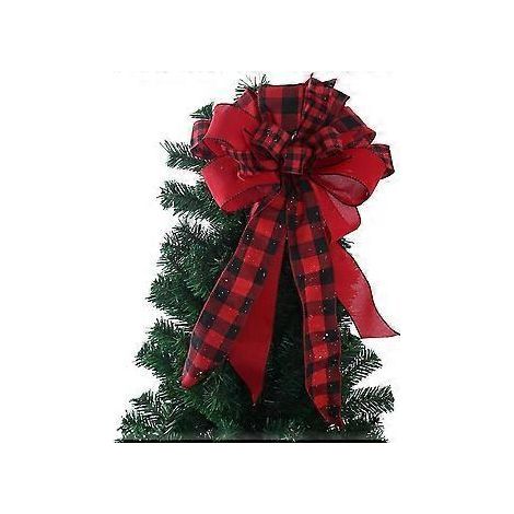 Dekorative Weihnachtskranzschleifen, handgefertigte Qualität für lange Freude an Ihren Feierlichkeiten, Drahtkantenbänder für einfache Formanpassung, ein exquisites Schmuckstück (1/4)