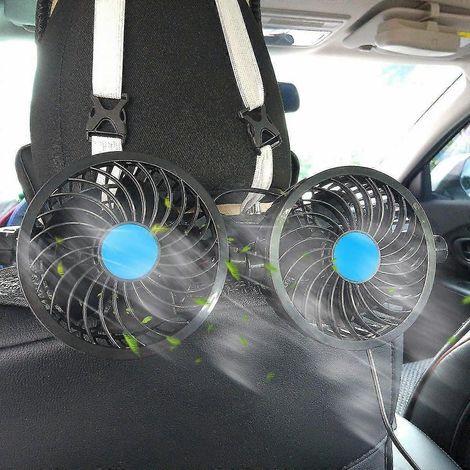 Ventilateur de voiture pour siège arrière, ventilateur de siège auto avec allume-cigare, ventilateur pour appuie-tête 12 V (1/5)