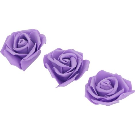50 fleurs en mousse réutilisables, faites à la main et d'aspect réaliste, idéales pour les fêtes, les bouquets de mariée et la décoration de table. (1/5)