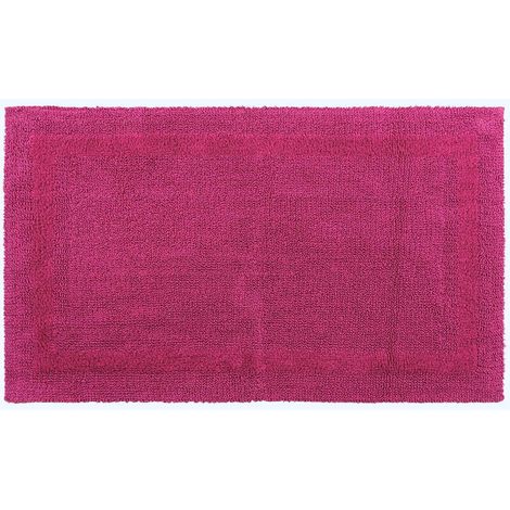 HOMESCAPES Tapis de bain en coton, 50 x 80 cm – Framboise
