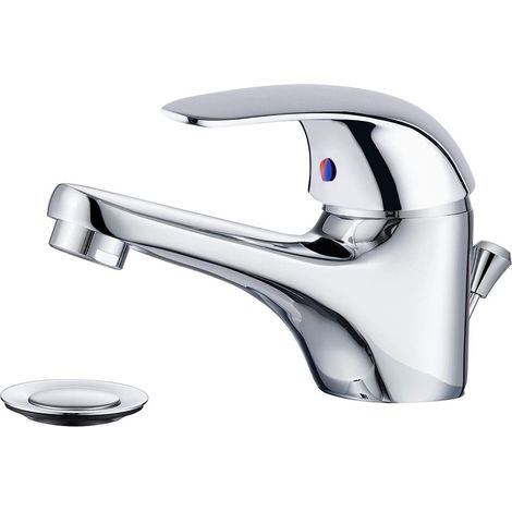 90043-5 Grifo mezclador Selenia para lavabo en acero con tubos de conexión