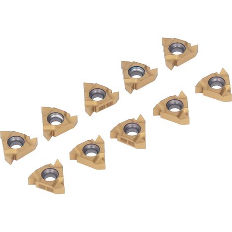 Lot de 10 plaquettes de tournage en carbure à faible résistance et haute ténacité, revêtement épais, outils de coupe pour tours CNC pour l'usinage de l'acier (1/5)