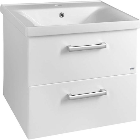 Aqualine Vega - Waschbeckenunterschrank 62x50x44 cm, 2 Schubladen, Weiß VG064 (1/5)