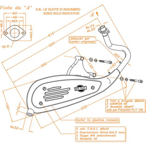 Marmitta Sitoplus Piaggio Liberty 125/150/200, ricambio originale di alta qualità, garantisce prestazioni e durata nel tempo (1/5)