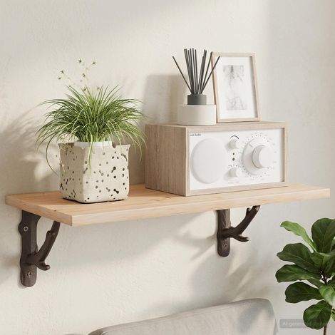 vidaXL Soportes para estanterías de pared 12 uds. Marrón antiguo (1/5)