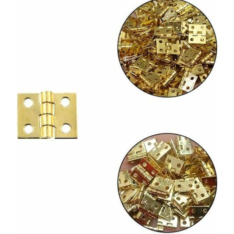 Lot de 100 mini charnières charnières plates pliantes à vis, adaptées aux meubles, portes et fenêtres, etc. (1/3)