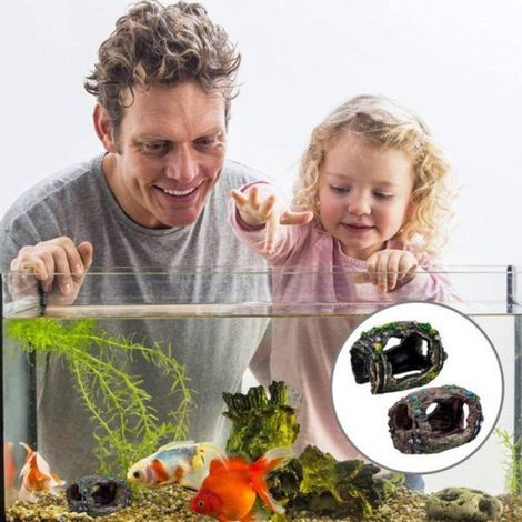 Décoration pour aquarium -cachette pour poissons - résine - design réaliste - convient aux aquariums et aux enclos à poissons (1/5)