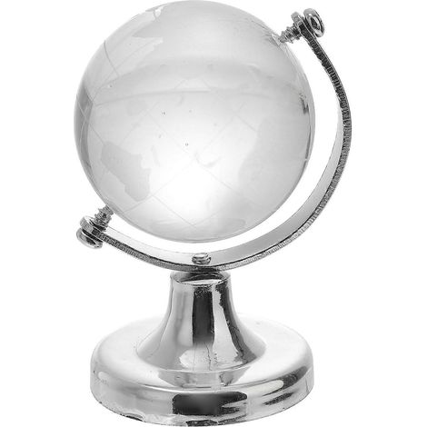 Globe terrestre de bureau compatible avec un usage éducatif, globe en cristal décoratif argenté (1/5)