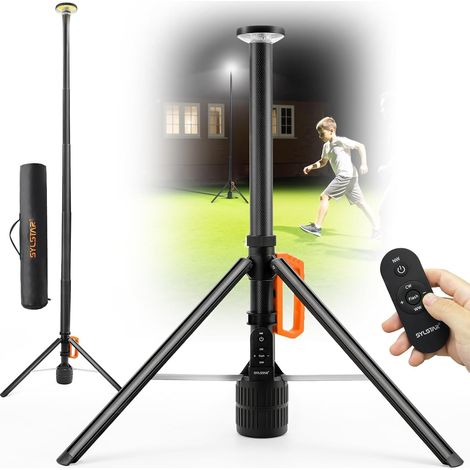 Projecteur sur Pied avec Télécommande, 3000LM Projecteur LED Rechargeable Ultra Lumineux, 3CCT Dimmable, Trépied Réglable 2,65m, Lampe de Chantier Portable pour Garage Atelier Jardin Camping (1/5)