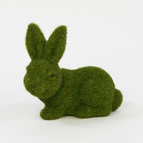 Figura de conejo aterciopelado tumbado
