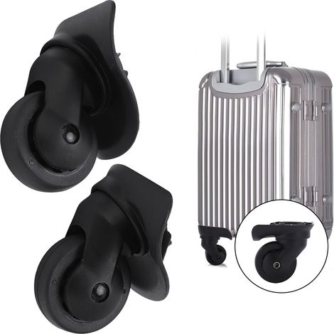 1 Paire de roulettes pivotantes silencieuses A52 pour valise, roues de remplacement noires