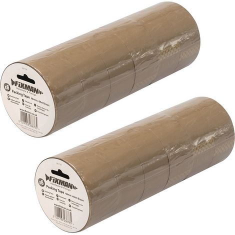 Lot de 12 rouleaux de ruban adhésif marron 48 mm x 66 mètres – Polypropylène biorienté – Adhésif acrylique sensible à la pression – Fixman