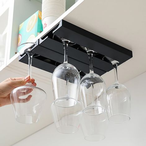 Porte-verres à vin en deux parties-Porte-verres à vin suspendu-Convient pour les cuisines, les salles à manger