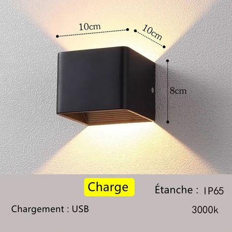 Applique murale LED avec interrupteur, liseuse de chevet réglable, port USB intégré, double éclairage (blanc froid 3W + blanc chaud 10W), 2 modes, idéale pour lit et lecture. (1/3)