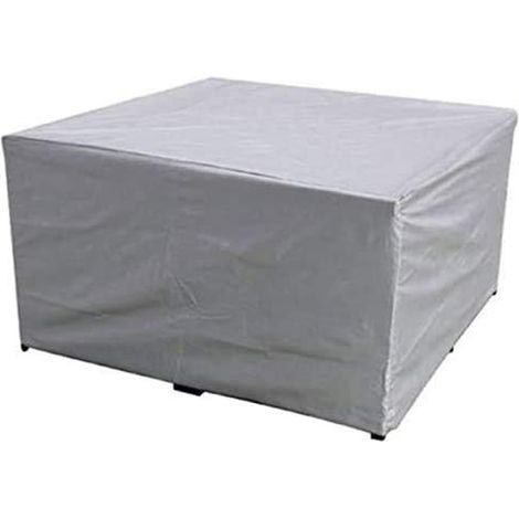 Housse de protection argentée pour ensemble table et chaises de terrasse rectangulaire (255 x 130 x 80 cm) – Résistante au soleil, à la neige, au vent et à la poussière (1/5)