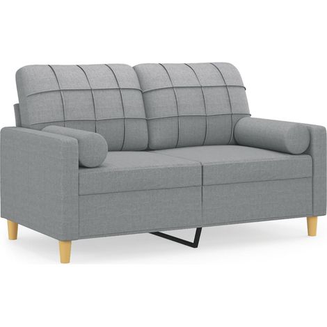 Maison Exclusive - Divano a 2 Posti con Cuscini Grigio Chiaro 120 cm in Tessuto