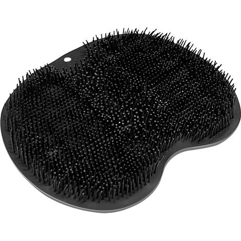 Tapis Lave-Pieds pour Douche Noir, Brosse Exfoliante avec Ventouses Antidérapantes, Massage des Pieds et du Dos, Nettoyage en Profondeur (1/5)