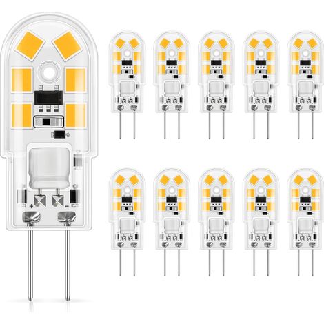 Ampoule G4 LED 12V Blanc Chaud 3000K 1,5W Économie d&39Éclairage pour Hotte et Lustre Non Dimmable Lot de 10 (1/5)