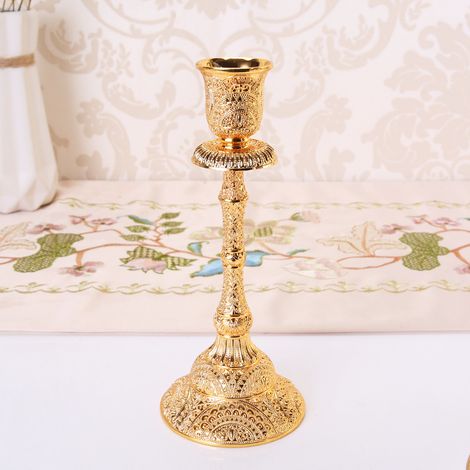 (Bougeoir haut à une seule tête) de style européen, ornement de décoration pour table à manger, hôtel ou maison.