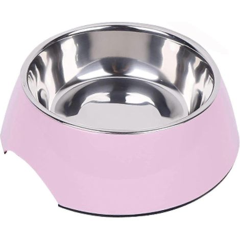 Gamelle antidérapante Rose pour chien et chat - Acier inoxydable et mélamine - Convient aux chiens de toutes tailles - Wei, 160 ml - Disponible en plusieurs couleurs et tailles (1/5)