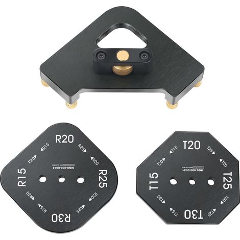 2 Stück 4-in-1 Aluminium Frässchablonen für Oberfräse, Tisch Ecke Radius Jig Router Templates Spannvorrichtung, Schnell R-Winkel Fase Locator für Holzbearbeitung(R15/20/25/30+T15/20/25/30) (1/5)