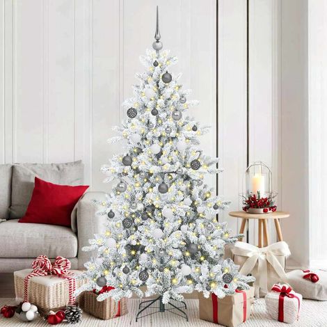 Künstlicher klappbarer Weihnachtsbaum Weiß 180 cm PVC und Stahl