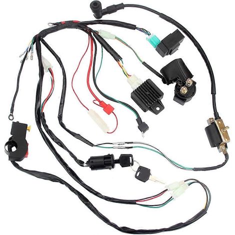 Kit de faisceau de câblage, bobine d'allumage CDI et circuit complet pour quad électrique 50cc, 70cc, 90cc et 110cc. (1/5)