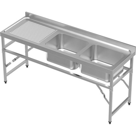 Plonge Inox Professionnelle Avec Pied Pliant - Gamme 600 - Combisteel