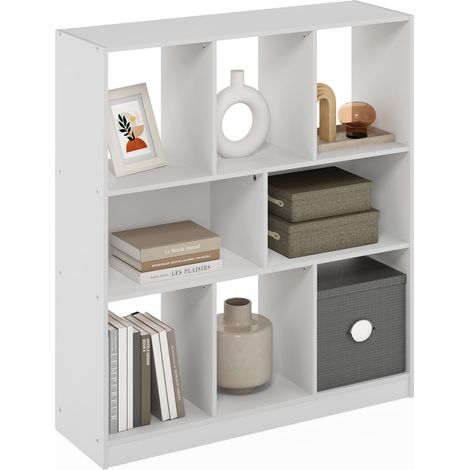 Étagère, Bibliothèque À 8 Cubes, Étagère De Rangement Horizontale, 27,7 X 90 X 100 Cm, pour Salon, Chambre, Bureau, Blanche (1/5)