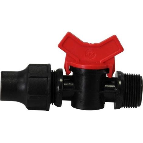 Mini vanne Filetée 3/4''- Raccord tube basse densité 20mm (1/2)