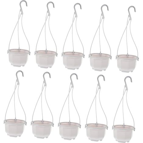 Lot de 10 pots suspendus en plastique pour orchidées et plantes vertes (1/5)