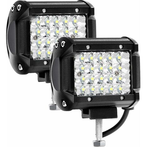 Faro da lavoro a LED da 12 V 300 W da 4 pollici, faretto a LED per auto da 72 W, impermeabile IP67, luce diffusa, fendinebbia a LED da 27.000 lm, luci da lavoro per auto, camion, trattori, SUV, barche (1/4)