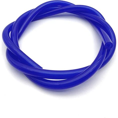 Tube en silicone alimentaire coloré, bleu (diamètre intérieur 2 mm x diamètre extérieur 4 mm, longueur 1 m), haute élasticité, non toxique et inodore, pouvant servir d'accessoire pour paille.