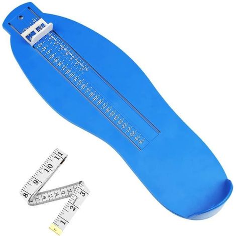 Pédimétre Enfants et Adultes - Pied Disite De Mesure Pour Déterminer La Pointure 18 à 47 et Ruban à mesurer de 1,5m - bleu (1/4)