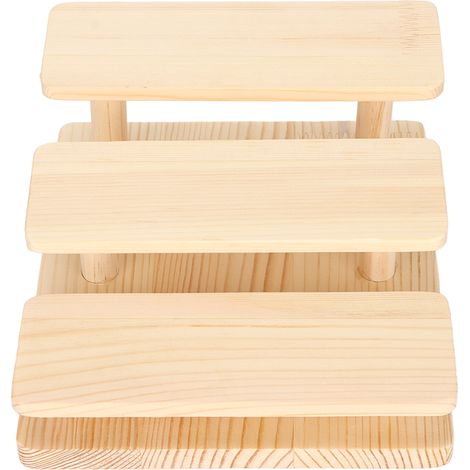 Présentoir à lunettes en bois massif, style rustique, 3 niveaux, rangement et affichage, hauteurs multiples (1/5)