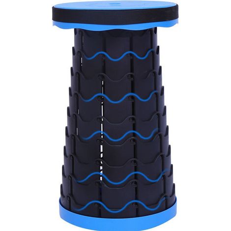 Tragbarer Klapphocker, Einziehbarer Hocker der zweiten Generation, Campinghocker Angeln / Grillen / Indoor / Outdoor- blau (1/5)