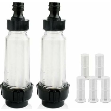 CHOYCLIT Filtre a eau pour Karcher,3/4" Nettoyeur Filtre Tuyau Arrosage,2 filtres, 2 connecteurs, 5 filet de filtre, pour Tous les Nettoyeurs Haute Pression, Arrosage de jardin, Camping Car (1/5)