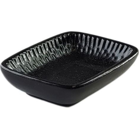 CUENCO DE CER脕MICA PARA SALSAS DIP 8 CM ELEGANTE NEGRO OMBRES NEGRO (1/4)