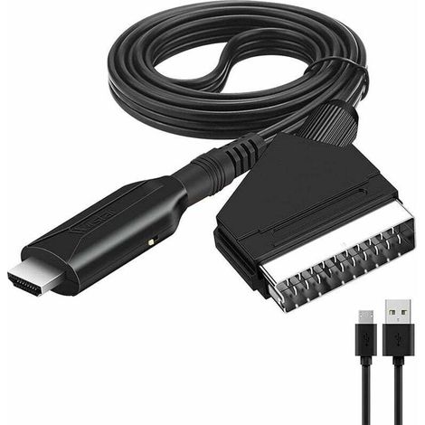 Convertisseur péritel vers HDMI - Adaptateur audio vidéo - Compatible HDMI 720/1080p - Pour HDTV/DVD/décodeur/PS3/PAL/NTSC - Adaptateur secteur (1/4)