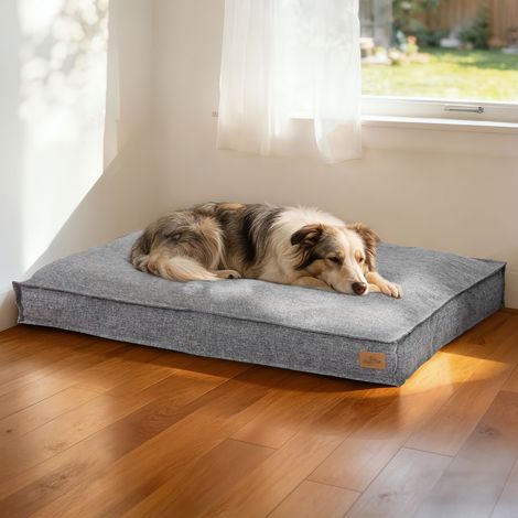 BingoPaw Orthopedic Dog Bed Premium Comfort Foam Filled Crate Pet Mattress Restful Sleep - Grey XX Large 118x89x12cm