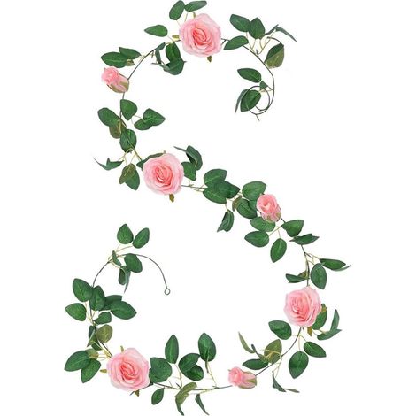 Guirlande Artificielle - Rosiers Simulés - Décoration Intérieure Extérieure - Pour Portes Escaliers Tables Jardins - 200 cm - 1 Pièce (1/4)