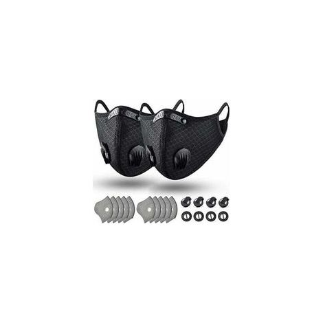 Wiederverwendbare, waschbare Staubmaske mit Filter zum Laufen, Radfahren und für Outdoor-Aktivitäten Schutzmaske gegen Smog schwarze Ohrschlaufen Einheitsgröße. (1/4)