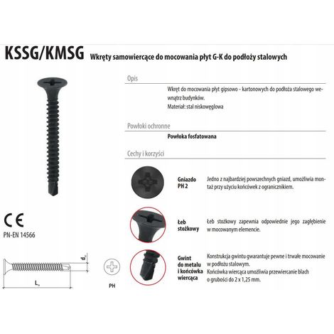 Vis Autoperceuses Pour Plaques De Plâtre Klimas, 3.5 x 25 mm, Blister 100 Pièces (1/2)