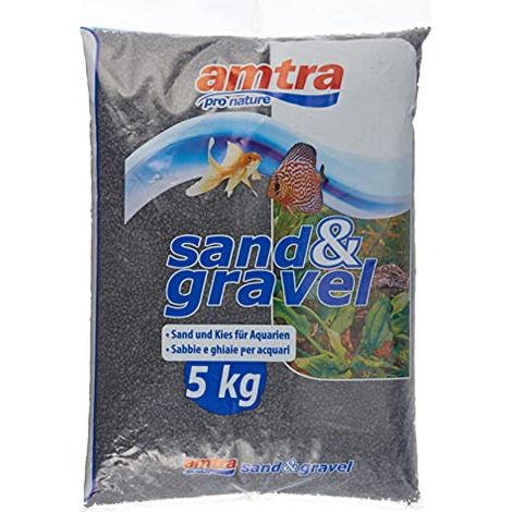 Amtra Quarzo Ceramizzato Nero - Sabbia per acquari al quarzo fine, per acqua dolce o salata, grano 2-3 mm, Quantità 5KG