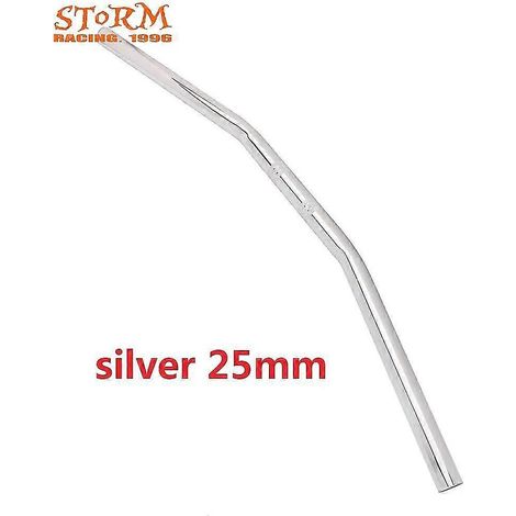 Universal-Lenker aus Eisen für Motorräder, 22 mm/25 mm, passend für Honda, Yamaha, Kawasaki, Suzuki, Dirtbikes, Straßenmotorräder und Motocross-Maschinen – silberfarben, 25 mm (1/3)
