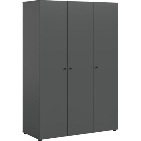 Darwin Kleiderschrank 3 Türen Anthrazit.