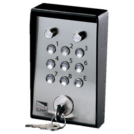 Came – Clavier à code antivandale 12-24V AC/DC – Installation en saillie – Alliage aluminium/acier vernis – 16.777.216 combinaisons (1/4)