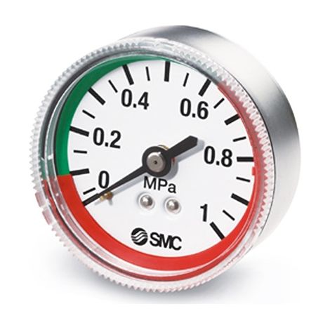 Manomètre SMC, 0MPa à 1MPa, raccord R 1/8, Ø cadran 42.5mm ( Prix pour 1 )