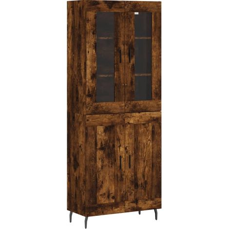 Maison Exclusive - Credenza Rovere Fumo  69,5x34x180 cm in Legno Multistrato